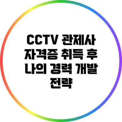 CCTV 관제사 자격증 취득 후 나의 경력 개발 전략