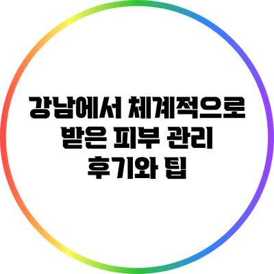강남에서 체계적으로 받은 피부 관리 후기와 팁