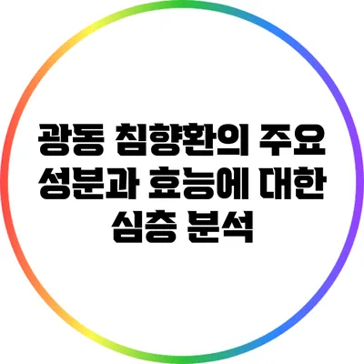 광동 침향환의 주요 성분과 효능에 대한 심층 분석