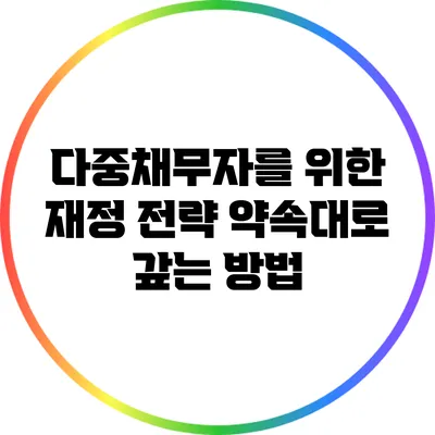 다중채무자를 위한 재정 전략: 약속대로 갚는 방법
