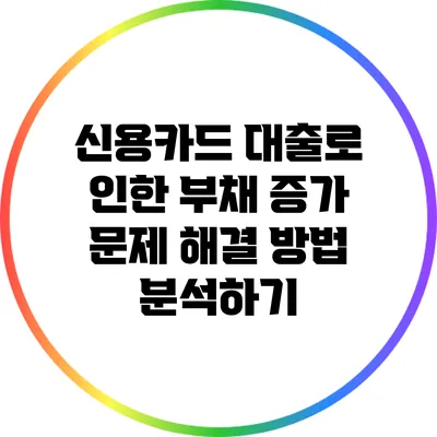 신용카드 대출로 인한 부채 증가 문제 해결 방법 분석하기