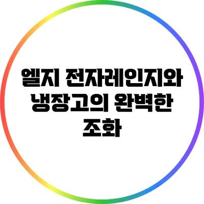 엘지 전자레인지와 냉장고의 완벽한 조화