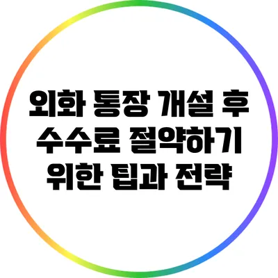 외화 통장 개설 후 수수료 절약하기 위한 팁과 전략