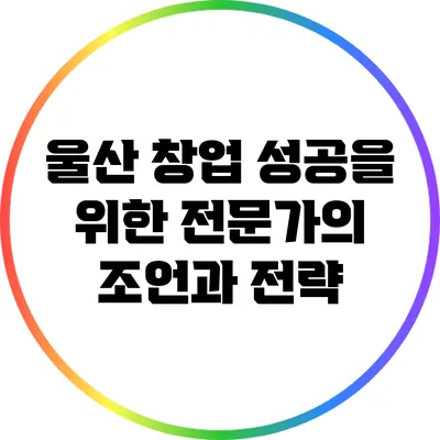 울산 창업 성공을 위한 전문가의 조언과 전략