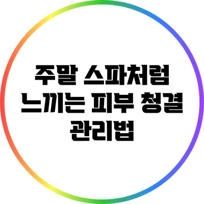 주말 스파처럼 느끼는 피부 청결 관리법