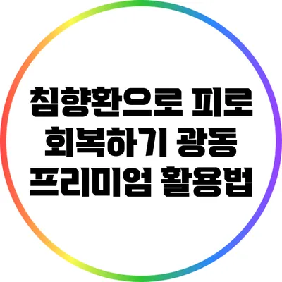 침향환으로 피로 회복하기: 광동 프리미엄 활용법