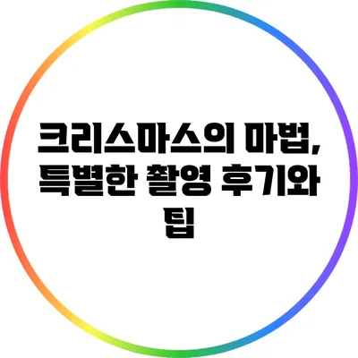 크리스마스의 마법, 특별한 촬영 후기와 팁