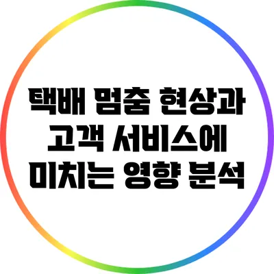 택배 멈춤 현상과 고객 서비스에 미치는 영향 분석