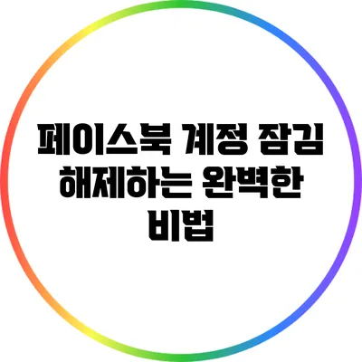페이스북 계정 잠김 해제하는 완벽한 비법