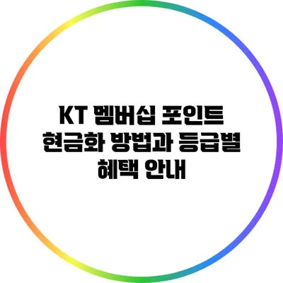 KT 멤버십 포인트 현금화 방법과 등급별 혜택 안내