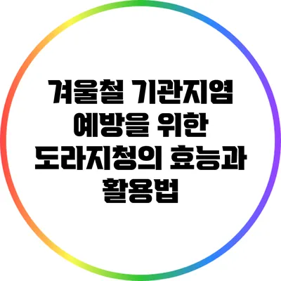 겨울철 기관지염 예방을 위한 도라지청의 효능과 활용법
