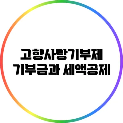고향사랑기부제: 기부금과 세액공제