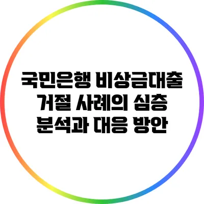 국민은행 비상금대출 거절 사례의 심층 분석과 대응 방안