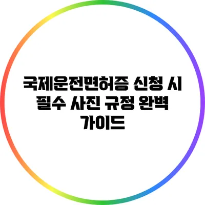 국제운전면허증 신청 시 필수 사진 규정 완벽 가이드