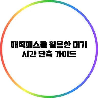 매직패스를 활용한 대기 시간 단축 가이드