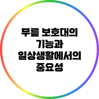 무릎 보호대의 기능과 일상생활에서의 중요성
