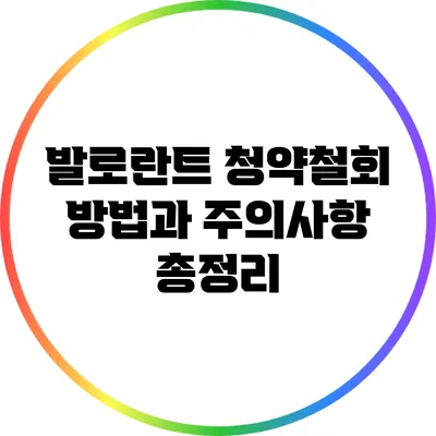 발로란트 청약철회 방법과 주의사항 총정리