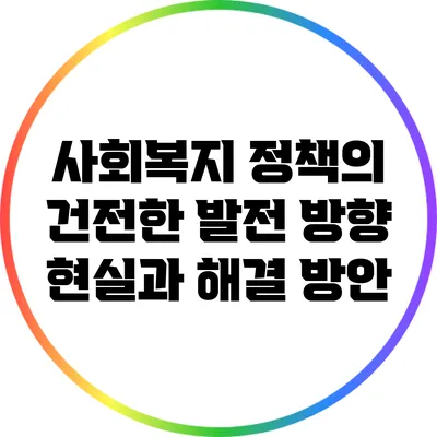 사회복지 정책의 건전한 발전 방향: 현실과 해결 방안
