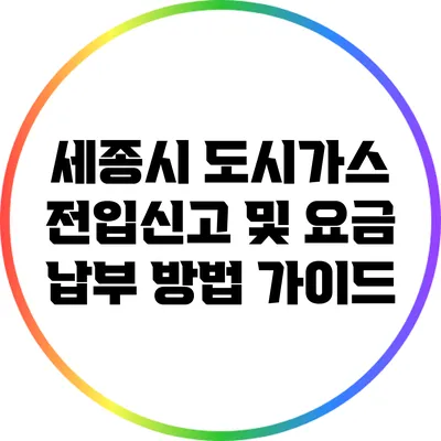 세종시 도시가스 전입신고 및 요금 납부 방법 가이드