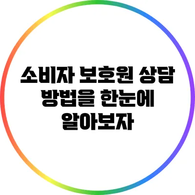 소비자 보호원 상담 방법을 한눈에 알아보자
