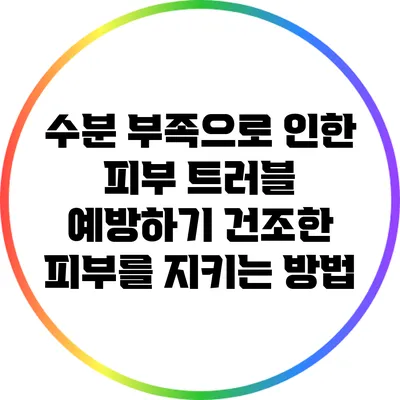 수분 부족으로 인한 피부 트러블 예방하기: 건조한 피부를 지키는 방법