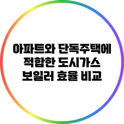 아파트와 단독주택에 적합한 도시가스 보일러 효율 비교