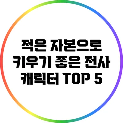 적은 자본으로 키우기 좋은 전사 캐릭터 TOP 5