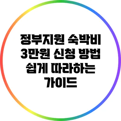 정부지원 숙박비 3만원 신청 방법: 쉽게 따라하는 가이드