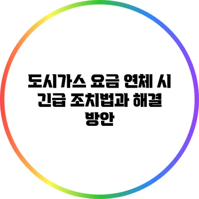 도시가스 요금 연체 시 긴급 조치법과 해결 방안