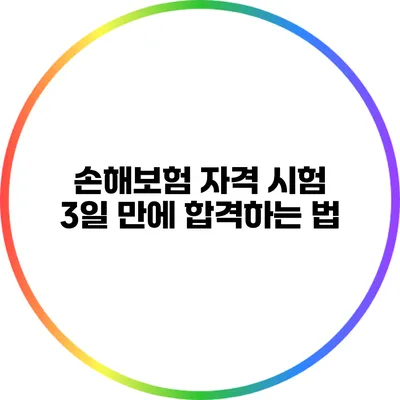 손해보험 자격 시험 3일 만에 합격하는 법