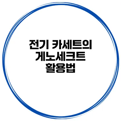 전기 카세트의 게노세크트 활용법